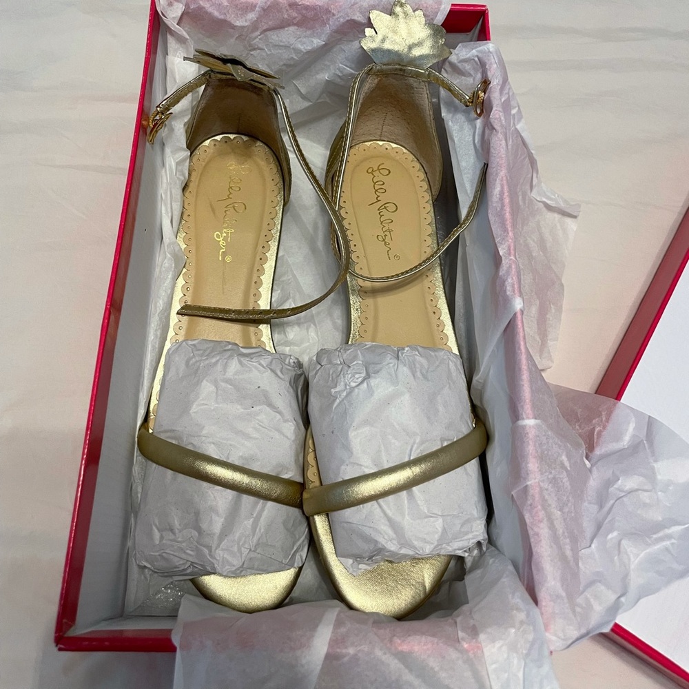 Gold Pineapple Lilly Pulitzer Sandals